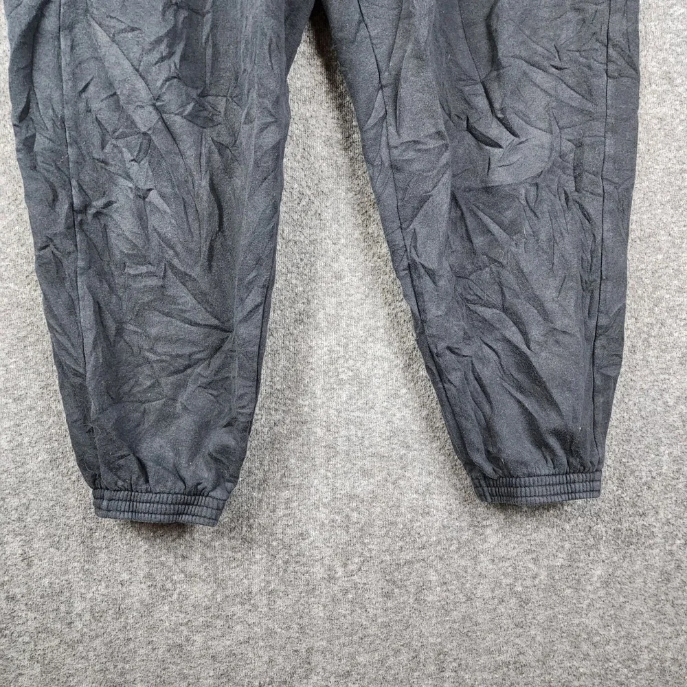 Adidas Joggers Mens L Black Elastic Waist Tapered Fleece Sweatpants - Picture 5 of 9